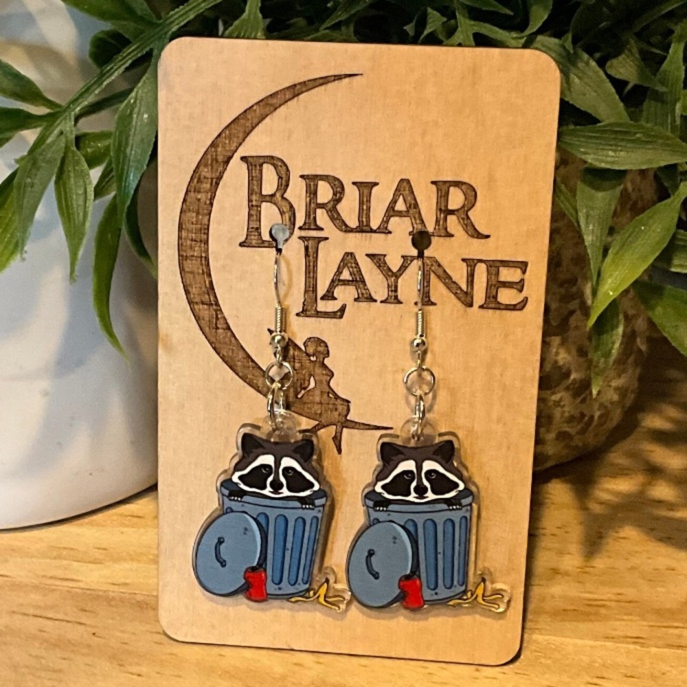 Resin Racoon Trash Panda Earrings